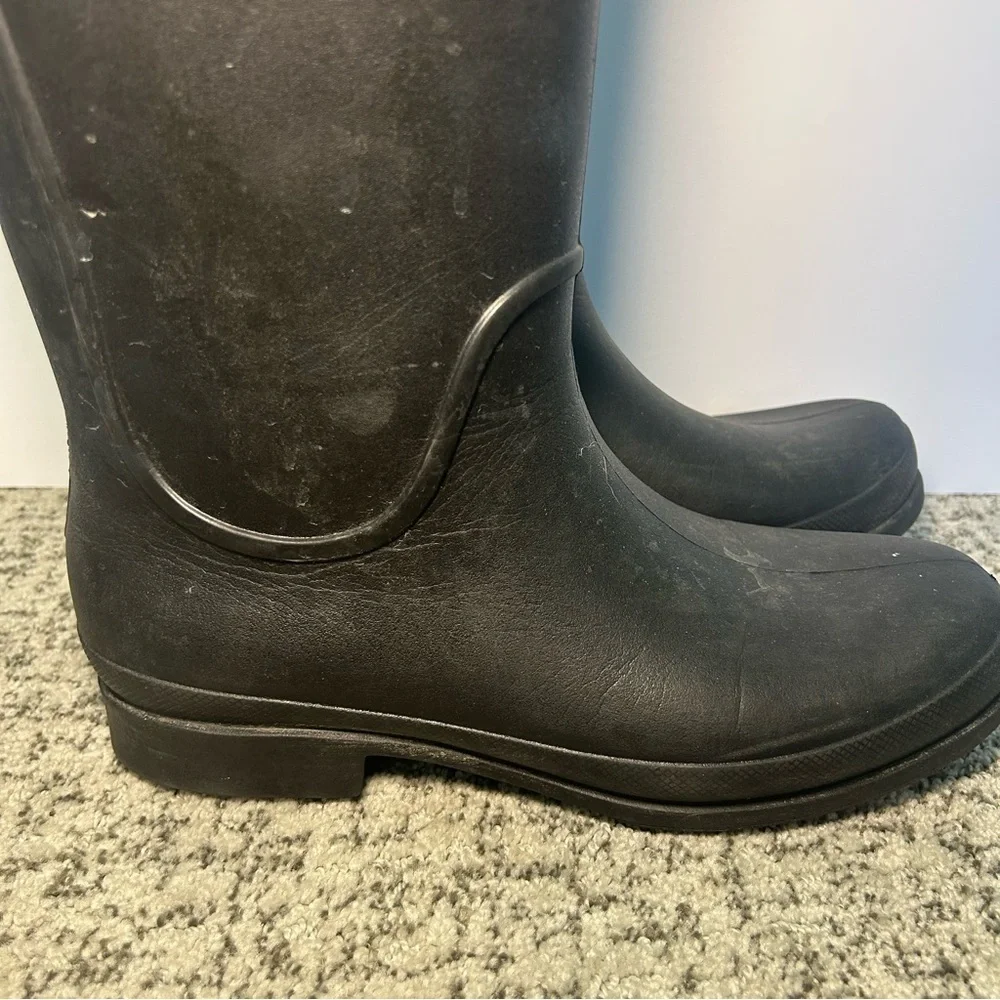 Crocs Black & Plaid Buckle Willie Rain Boots Size 11 Women’s